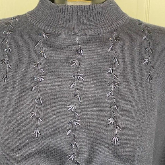 Vintage Lauren Jeffries Mock Neck Light Cotton Sweater Medium - Picture 4 of 6